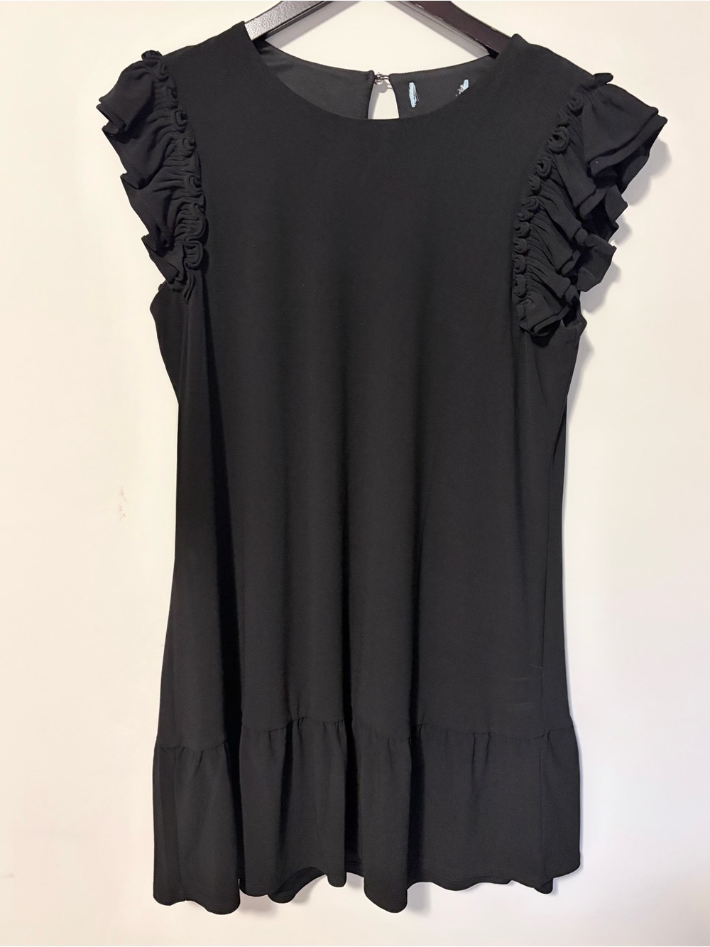 Nordstrom Black Ruffle Sleeve Mini Dress